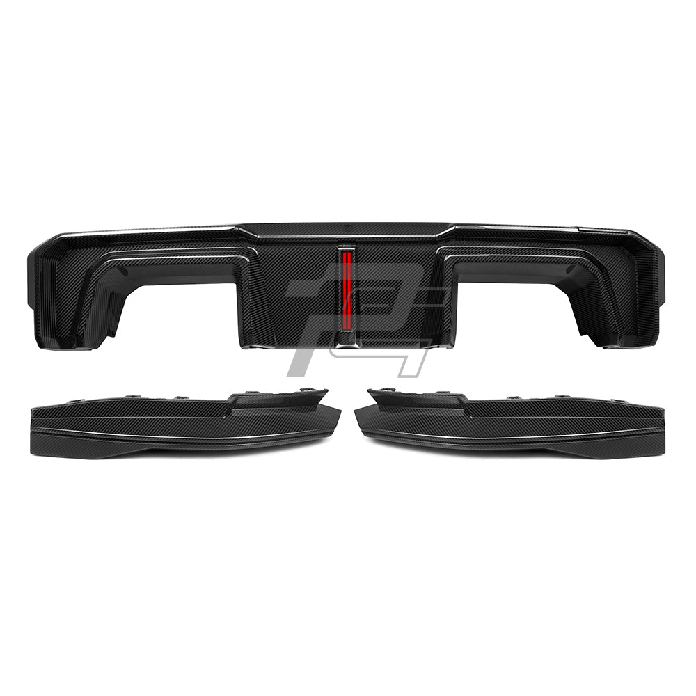 SQ Style Carbon Fiber Rear Diffuser Set With Brake Light V1 - BMW M4 G82 G83