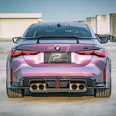 SQ Style Carbon Fiber Rear Diffuser Set With Brake Light V1 - BMW M4 G82 G83