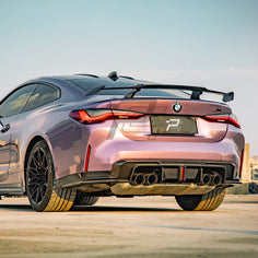 SQ Style Carbon Fiber Rear Diffuser Set With Brake Light V1 - BMW M4 G82 G83