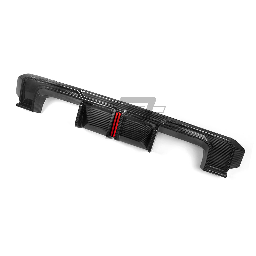 SQ Style Carbon Fiber Rear Diffuser Set With Brake Light V1 - BMW M4 G82 G83