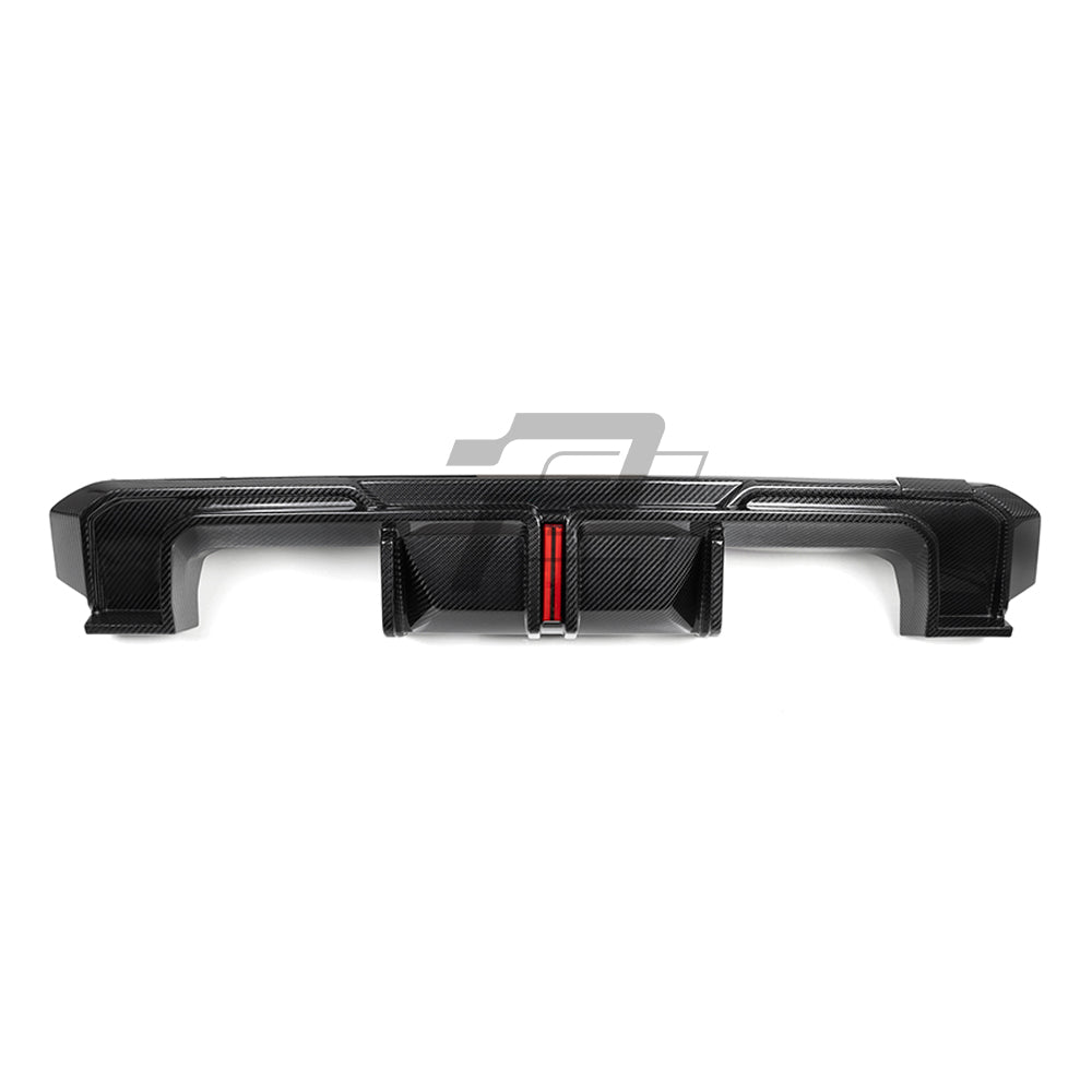SQ Style Carbon Fiber Rear Diffuser Set With Brake Light V1 - BMW M4 G82 G83
