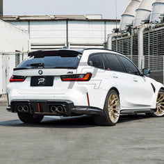 SQ Style Carbon Fiber Rear Diffuser Set With Brake Light V2 - BMW M3 G80 G81