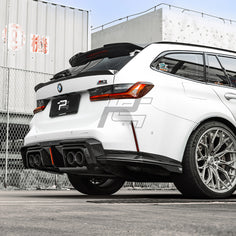 SQ Style Carbon Fiber Rear Diffuser Set With Brake Light V2 - BMW M3 G80 G81