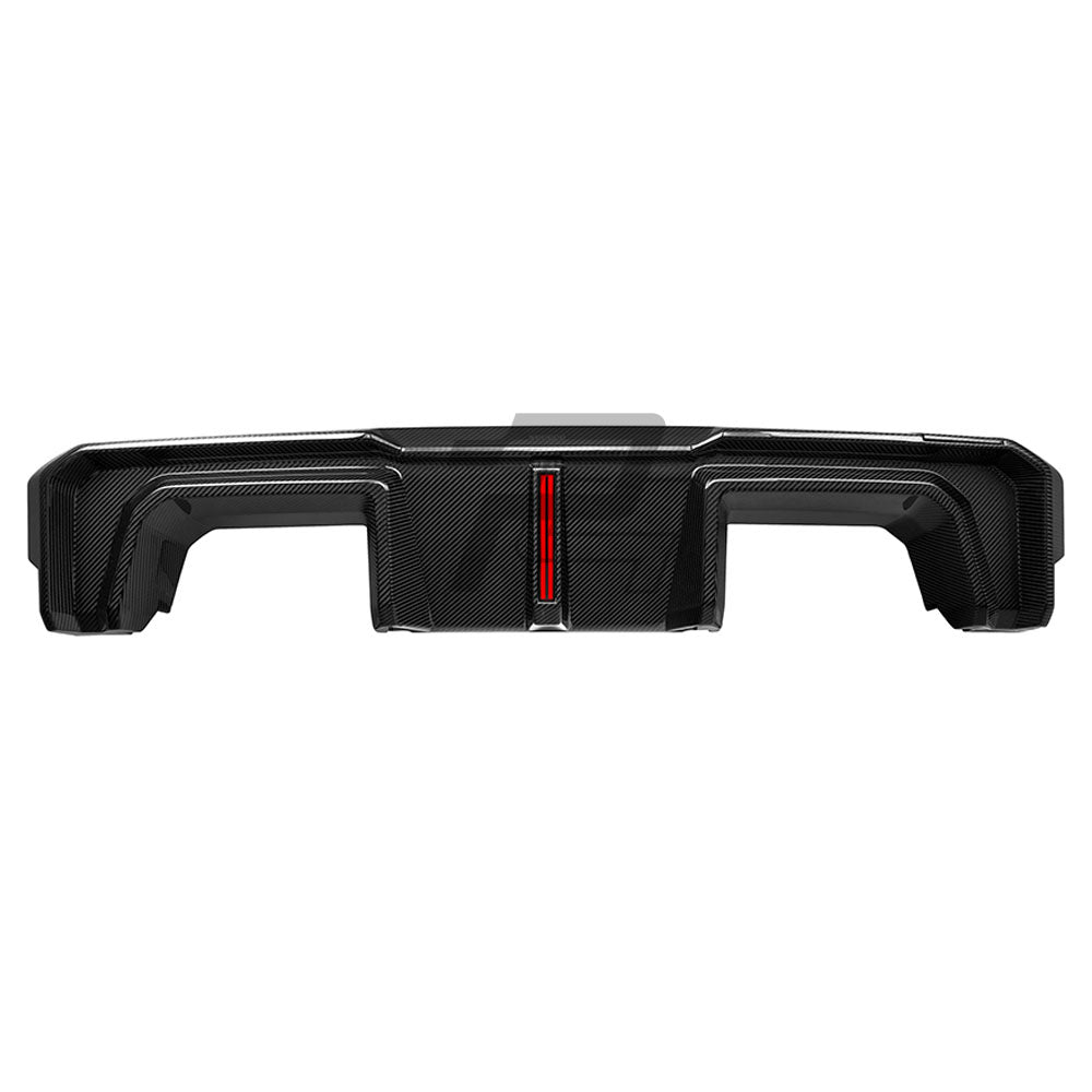 SQ Style Carbon Fiber Rear Diffuser Set With Brake Light V2 - BMW M4 G82 G83