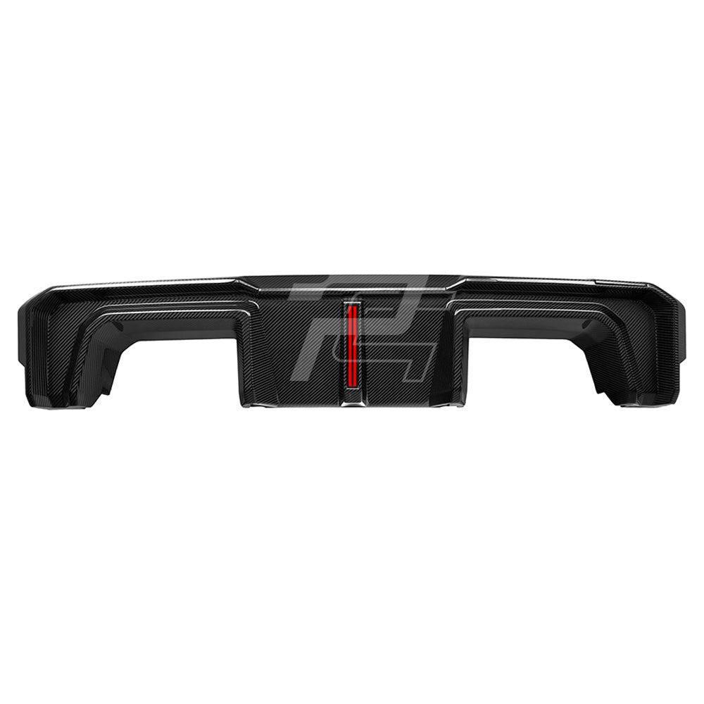 SQ Style Carbon Fiber Rear Diffuser Set With Brake Light V2 - BMW M3 G80 G81