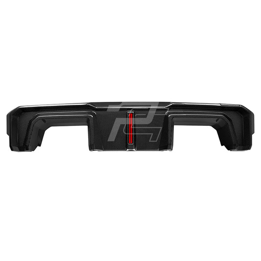 SQ Style Carbon Fiber Rear Diffuser Set With Brake Light V2 - BMW M3 G80 G81