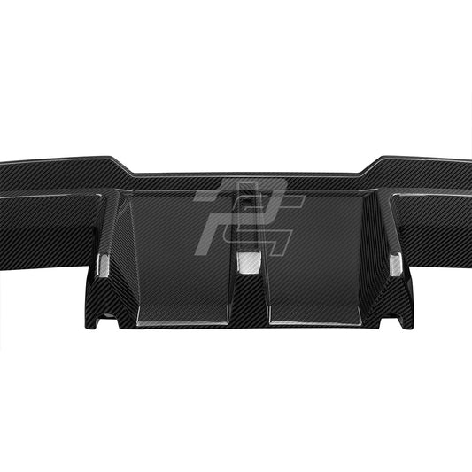 SQ Style Carbon Fiber Rear Diffuser Set With Brake Light V2 - BMW M3 G80 G81
