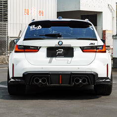 SQ Style Carbon Fiber Rear Diffuser Set With Brake Light V2 - BMW M3 G80 G81