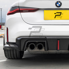 SQ Style Carbon Fiber Rear Diffuser Set With Brake Light V2 - BMW M4 G82 G83