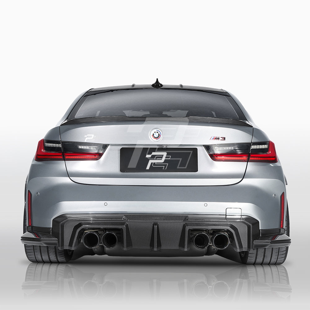 SQ Style Carbon Fiber Rear Diffuser Set V2 - BMW M3 G80 G81
