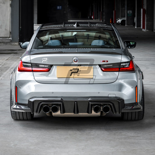SQ Style Carbon Fiber Rear Diffuser Set V2 - BMW M3 G80 G81