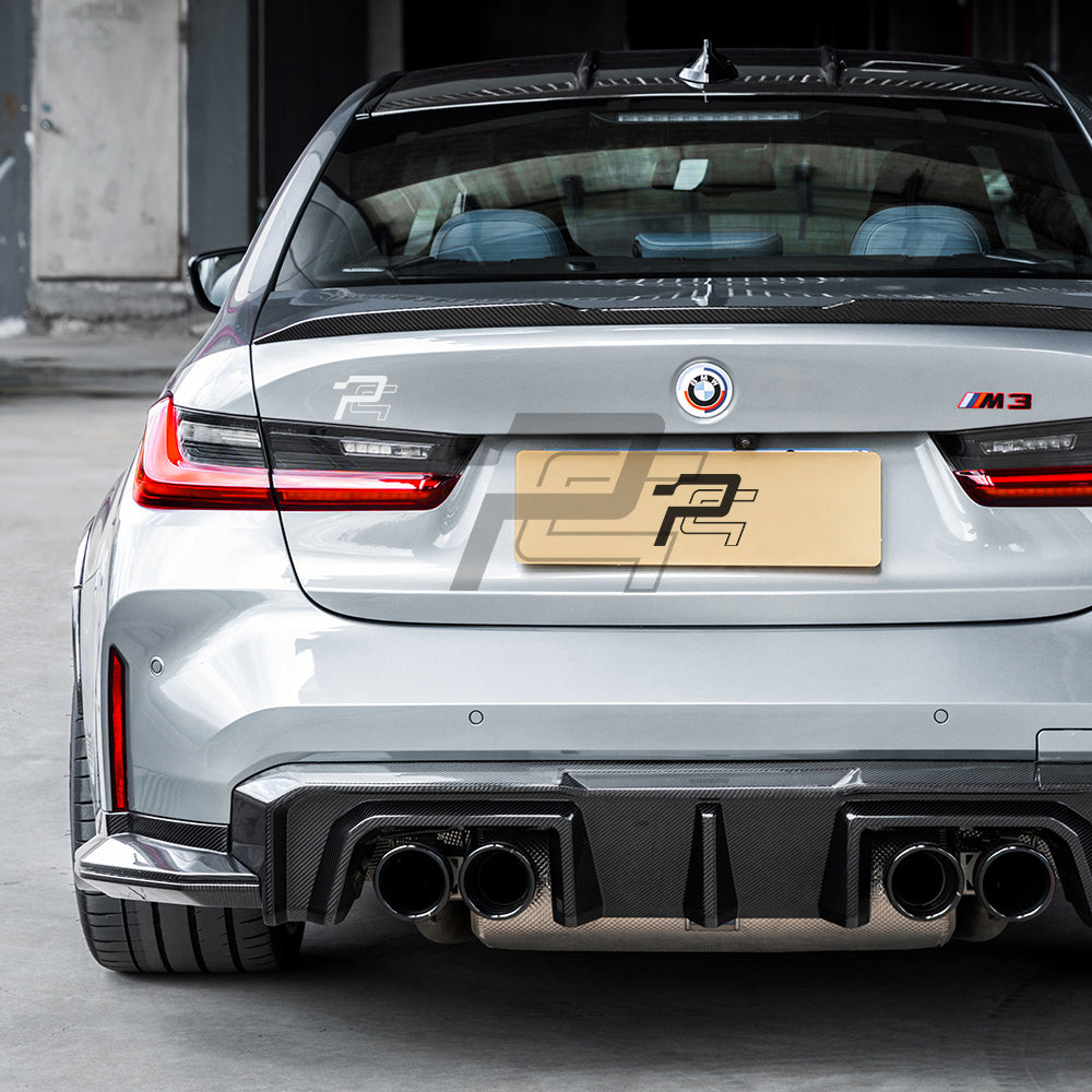 SQ Style Carbon Fiber Rear Diffuser Set V2 - BMW M3 G80 G81