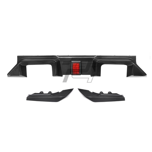 SQ Style Carbon Fiber Rear Diffuser With Brake Light V3 - BMW M2 G87