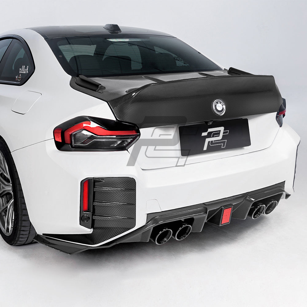 SQ Style Carbon Fiber Rear Diffuser With Brake Light V3 - BMW M2 G87