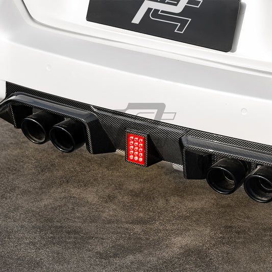 SQ Style Carbon Fiber Rear Diffuser With Brake Light V3 - BMW M2 G87