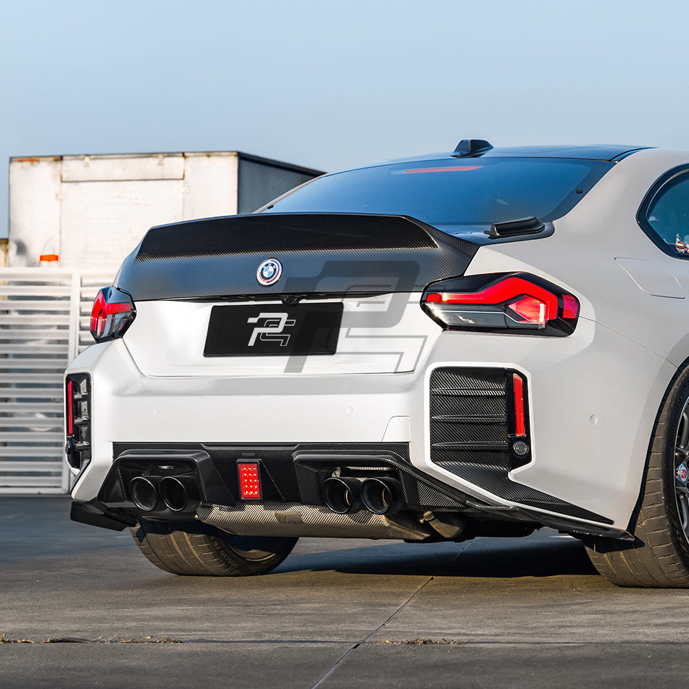 SQ Style Carbon Fiber Rear Diffuser With Brake Light V3 - BMW M2 G87