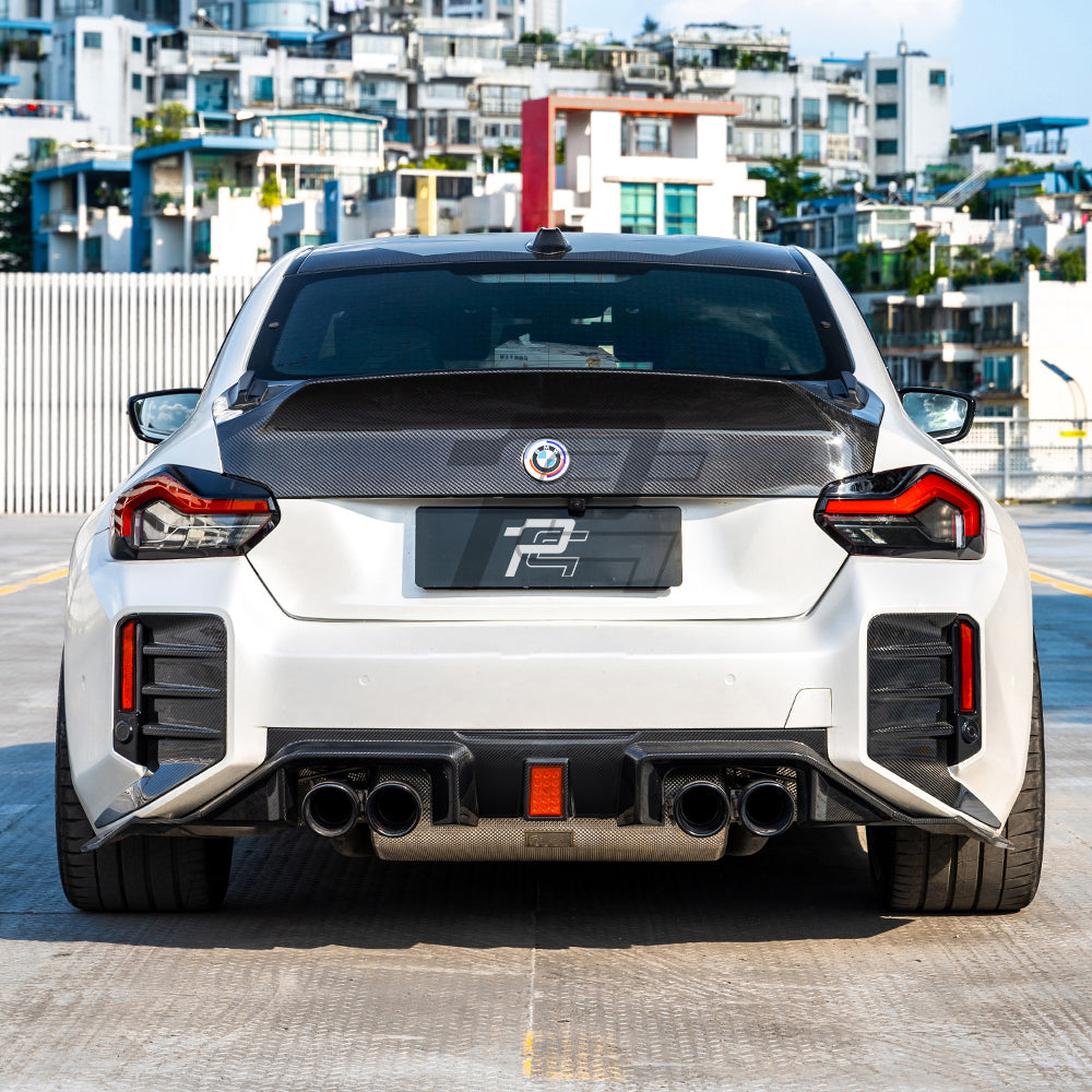 SQ Style Carbon Fiber Rear Diffuser With Brake Light V3 - BMW M2 G87
