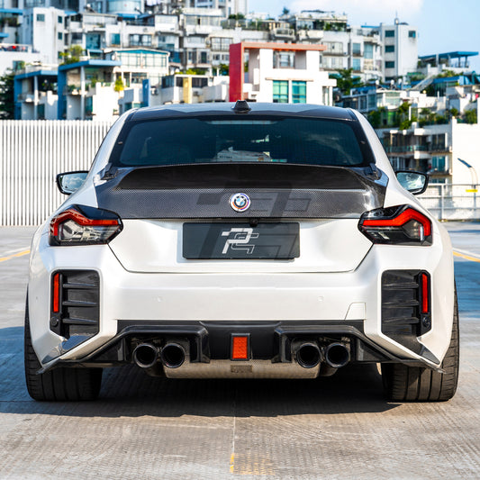 SQ Style Carbon Fiber Rear Diffuser With Brake Light V3 - BMW M2 G87