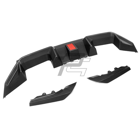 SQ Style Carbon Fiber Rear Diffuser With Brake Light V3 - BMW M2 G87
