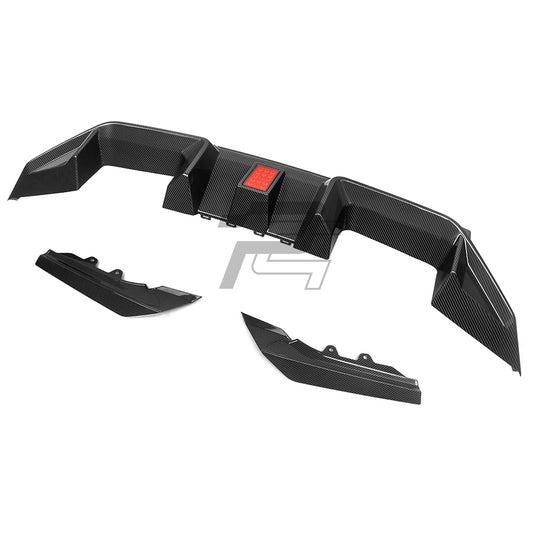 SQ Style Carbon Fiber Rear Diffuser With Brake Light V3 - BMW M2 G87