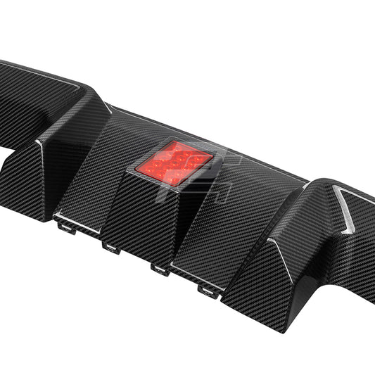 SQ Style Carbon Fiber Rear Diffuser With Brake Light V3 - BMW M2 G87
