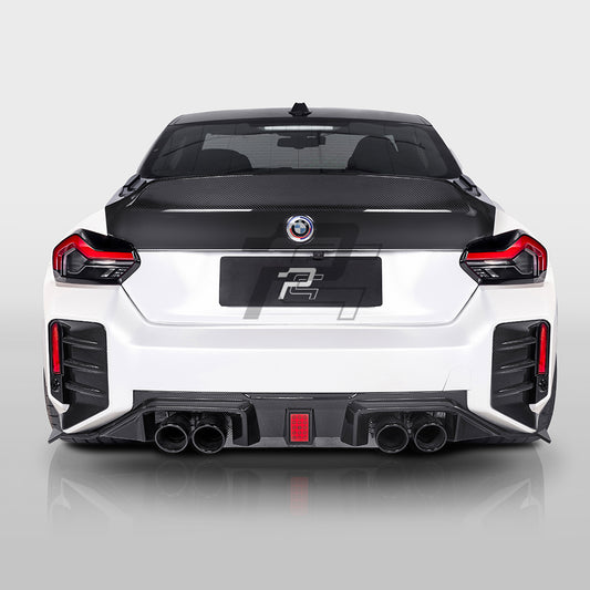 SQ Style Carbon Fiber Rear Diffuser With Brake Light V3 - BMW M2 G87