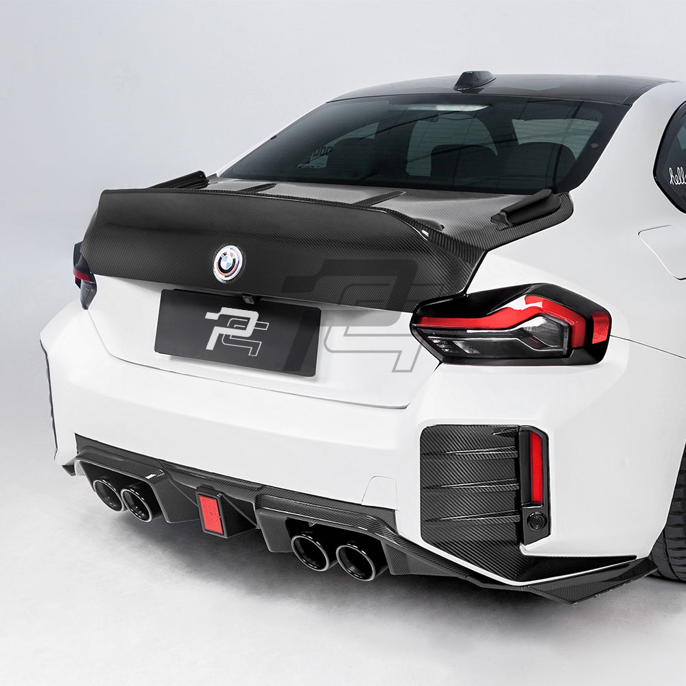SQ Style Carbon Fiber Rear Diffuser With Brake Light V3 - BMW M2 G87