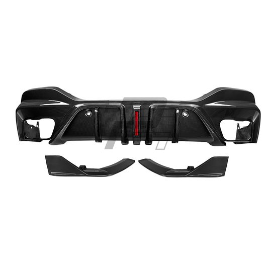 SQ Style Carbon Fiber Rear Diffuser With Brake Light - BMW X6 G06