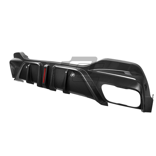 SQ Style Carbon Fiber Rear Diffuser With Brake Light - BMW X6 G06