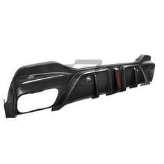 SQ Style Carbon Fiber Rear Diffuser With Brake Light - BMW X6 G06