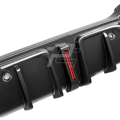 SQ Style Carbon Fiber Rear Diffuser With Brake Light - BMW X6 G06