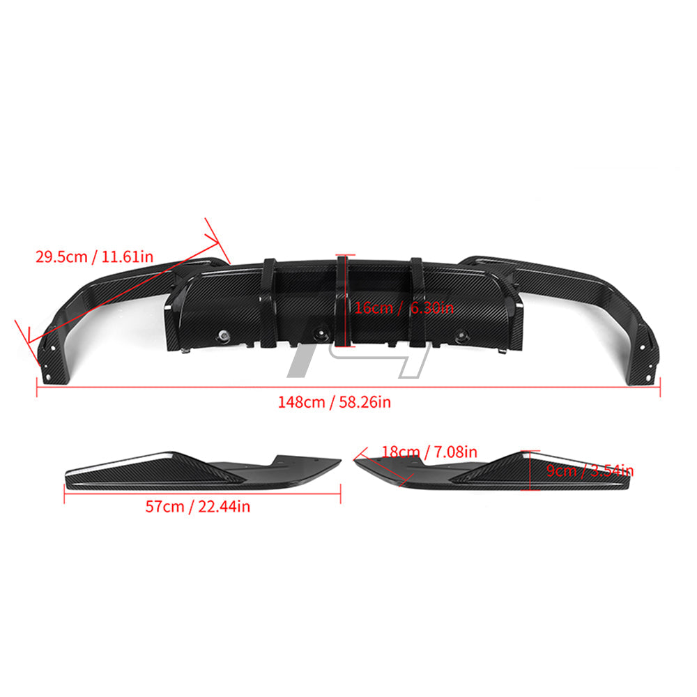 SQ Style Carbon Fiber Diffuser - BMW M8 F91 & F92