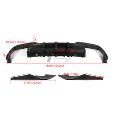 SQ Style Carbon Fiber Diffuser - BMW M8 F91 & F92