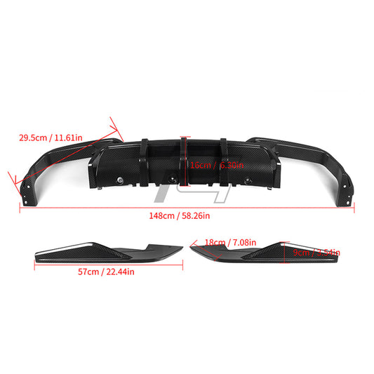 SQ Style Carbon Fiber Diffuser - BMW M8 F91 & F92