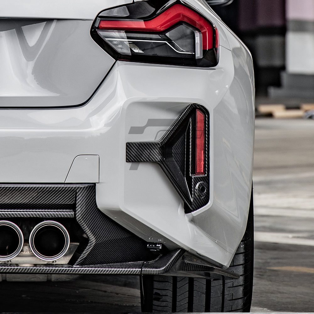 SQ Style Carbon Fiber Rear Bumper Trim Attachments - BMW M2 G87