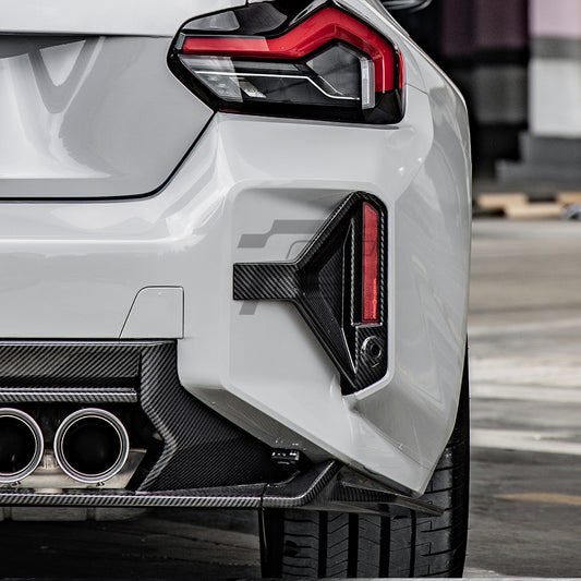SQ Style Carbon Fiber Rear Bumper Trim Attachments - BMW M2 G87
