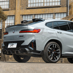 SQ Style Carbon Fiber Rear Diffuser With Brake Light - BMW X4 G02 LCI