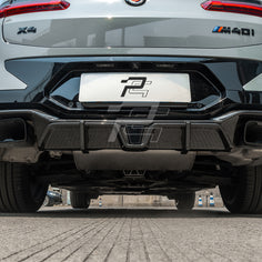 SQ Style Carbon Fiber Rear Diffuser With Brake Light - BMW X4 G02 LCI