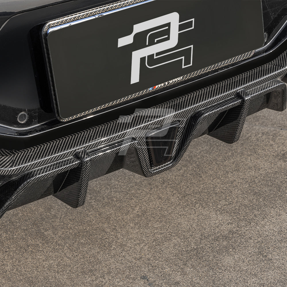 SQ Style Carbon Fiber Rear Diffuser With Brake Light - BMW X4M F98 LCI