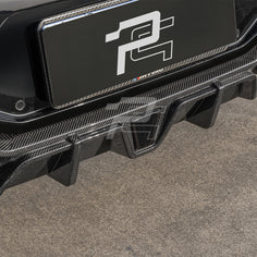 SQ Style Carbon Fiber Rear Diffuser With Brake Light - BMW X4M F98 LCI