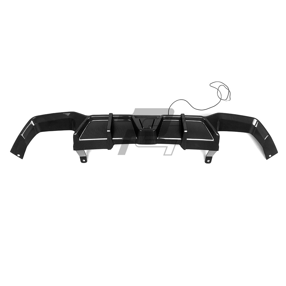 SQ Style Carbon Fiber Rear Diffuser With Brake Light - BMW X4M F98 LCI