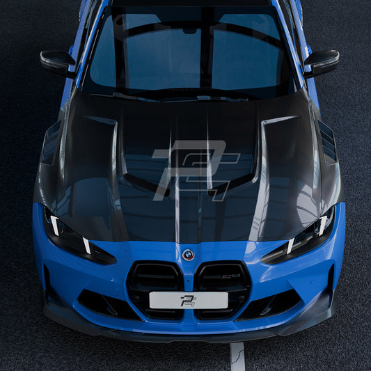 SQ Style Carbon Fiber Vented Front Hood - BMW M3 G80/G81 & M4 G82/G83