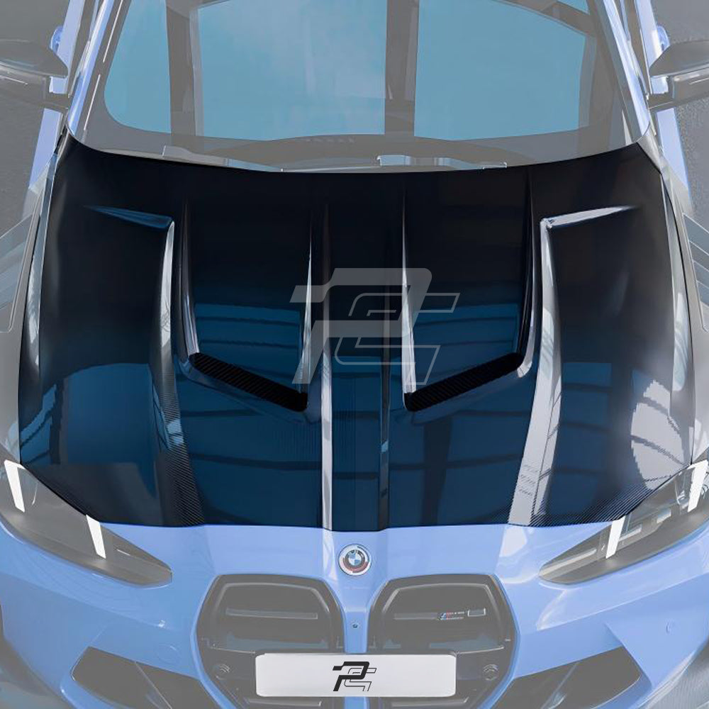SQ Style Carbon Fiber Vented Front Hood - BMW M3 G80/G81 & M4 G82/G83