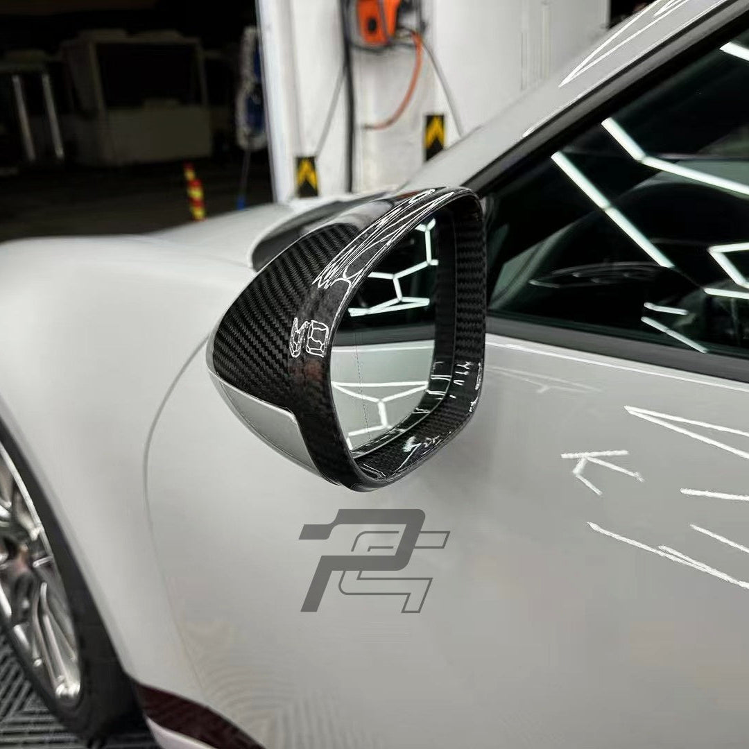 Dry Carbon Fiber Mirror Caps – Porsche 911 992 & Taycan 9J1