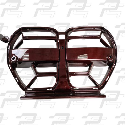CSL Style Individual Color Red Blue Green Dry Carbon Fiber Front Grille – BMW M3 G80/G81 & M4 G82 G83