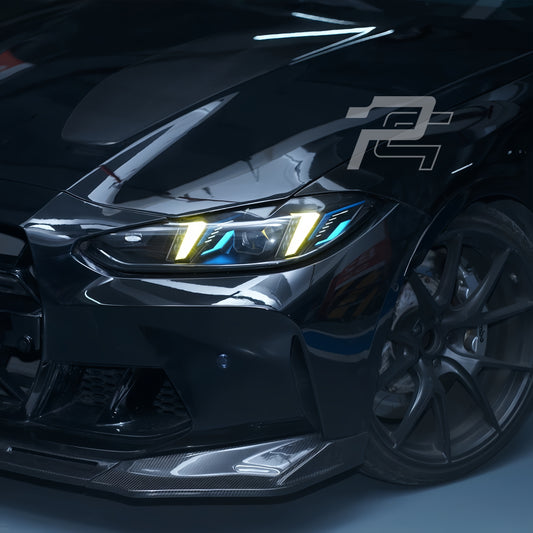 Snake Eye Yellow/White Switchable DRL LCI Facelift Headlights - BMW M3 G80/G81 & M4 G82/G83 & 4 Series G22/G23/G26