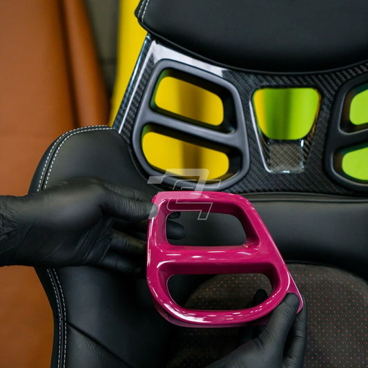 Custom Painted LWCB Seat Belt Pass Through Trim - Porsche 991 & 992 & 718 Lightweight Carbon Bucket Seats