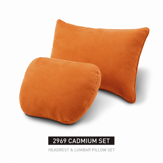 Signature Italian Alcantara Headrest & Lumbar Support Cushion Set