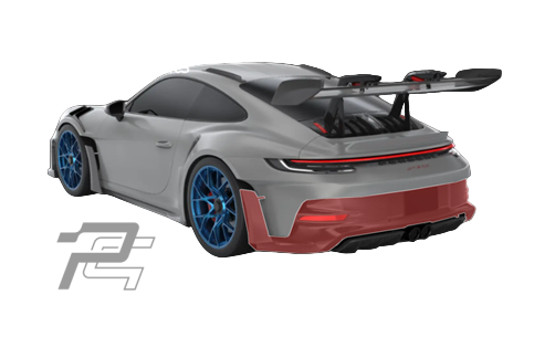 Dry Carbon Fiber Rear Bumper Center with Side Fins – Porsche 992.1 GT3 RS